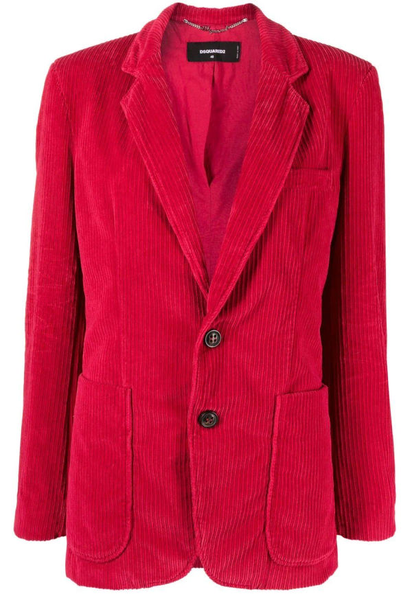 Dsquared2 enkelknäppt manchesterblazer - Röd