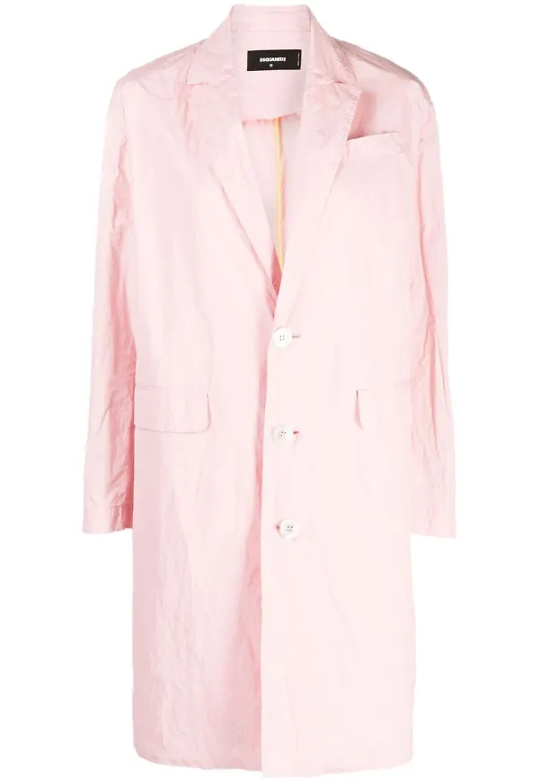 Dsquared2 enkelknäppt rock i midimodell - Rosa