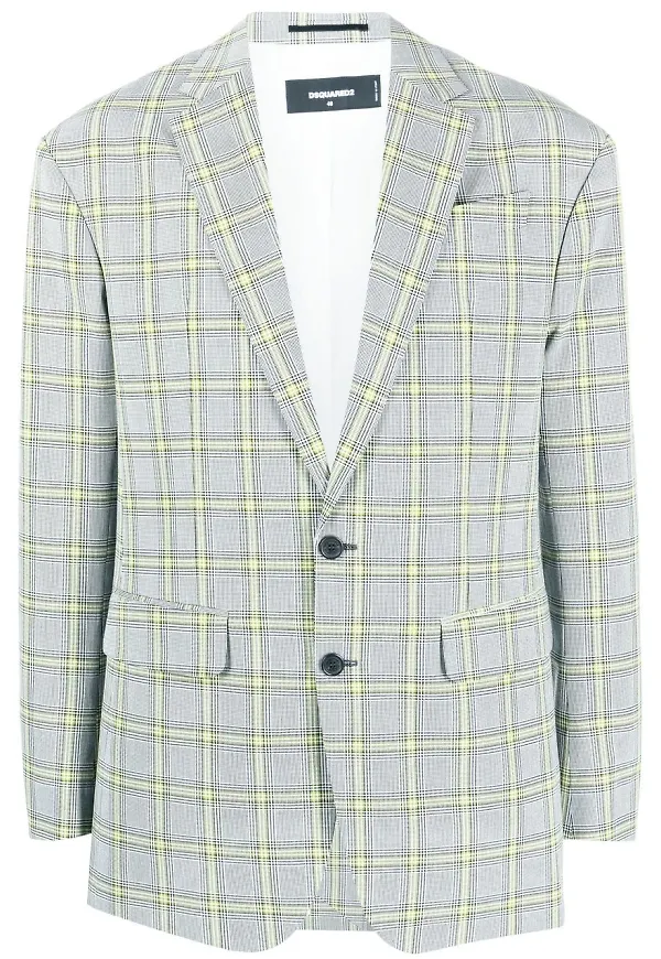 Dsquared2 enkelknäppt rutig blazer - Grå