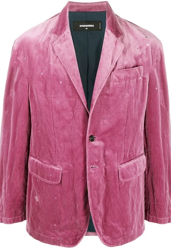 Dsquared2 enkelknäppt sammetsblazer - Rosa