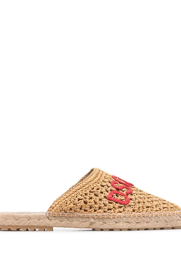 Dsquared2 espadrillos med broderad logotyp - BEIGe