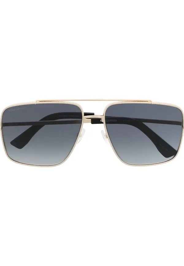 Dsquared2 Eyewear pilotsolglasögon med dubbel näsbrygga - Guldfärgad