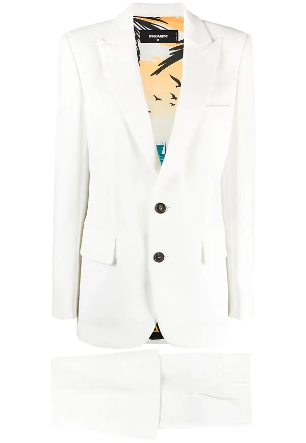 Dsquared2 finbyxor med vida ben - Vit