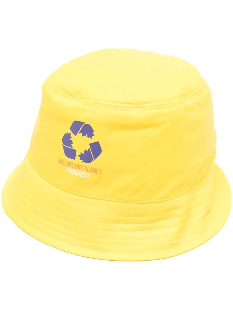 Dsquared2 fiskehatt med logotyp - Gul