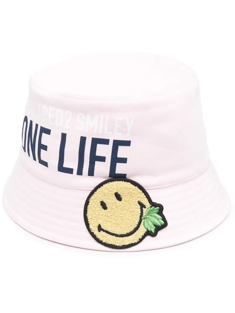 Dsquared2 fiskehatt med slogan - Rosa