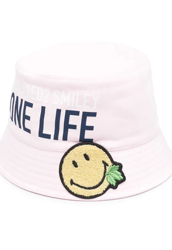 Dsquared2 fiskehatt med slogan - Rosa