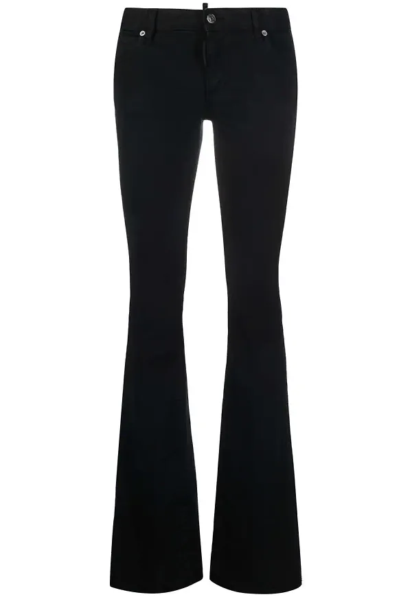 Dsquared2 flare-jeans med låg midja - Svart