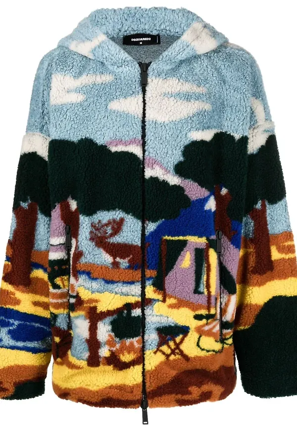 Dsquared2 fleecetröja med huva - Blå