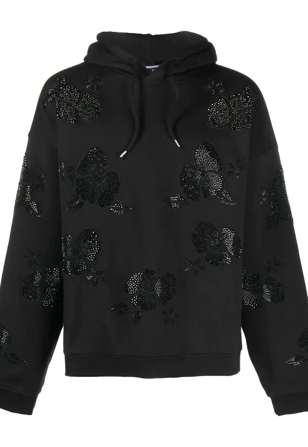 Dsquared2 floral-embossed hoodie - Svart