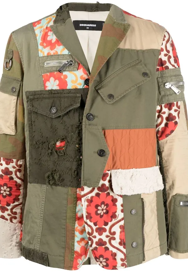 Dsquared2 Franken blazer med lappdesign - Grön