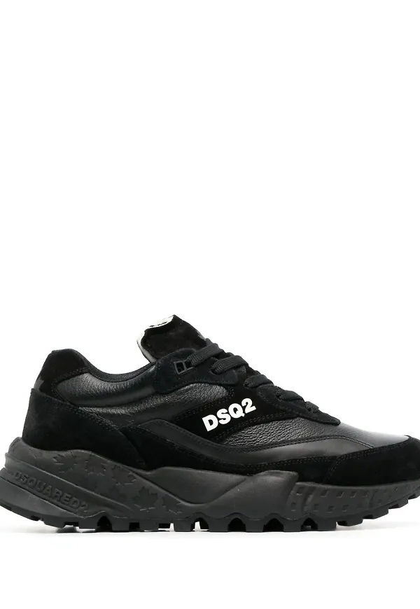 Dsquared2 Free låga lädersneakers - Svart