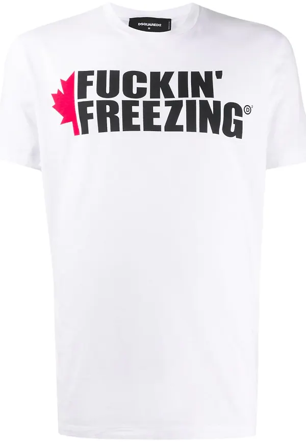 Dsquared2 Freezing t-shirt med tryck - Vit