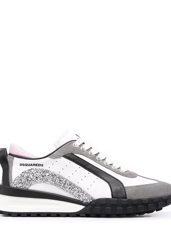 Dsquared2 glittriga låga sneakers - Vit