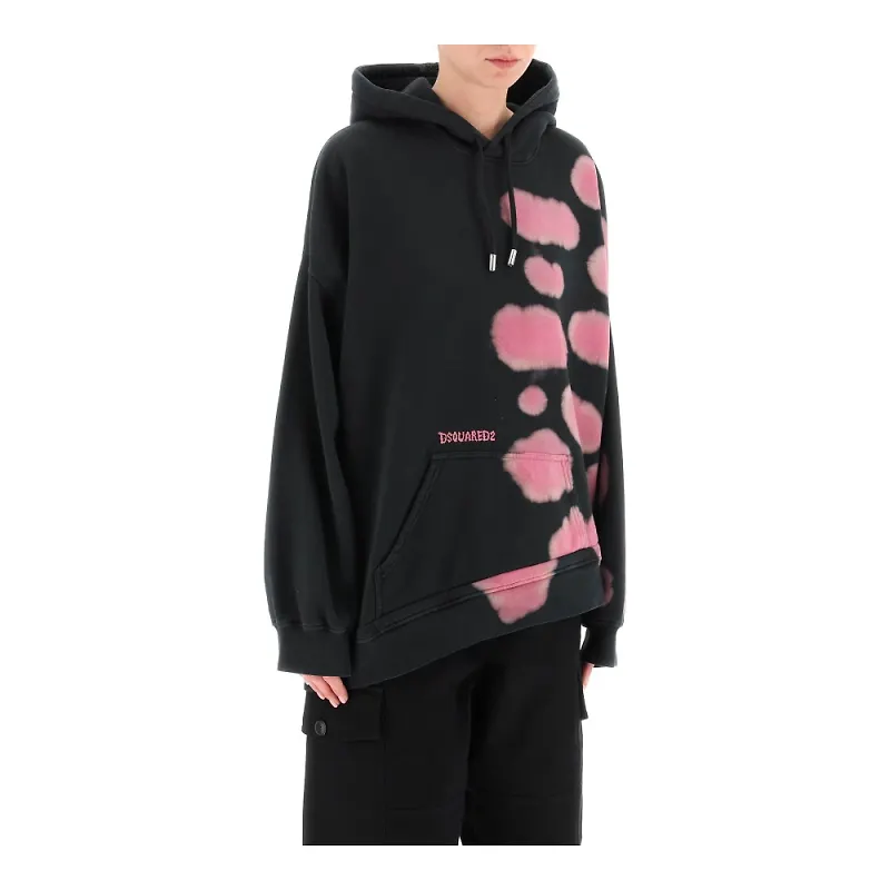 Dsquared2 Goth tiedye hoodie Svart, Dam