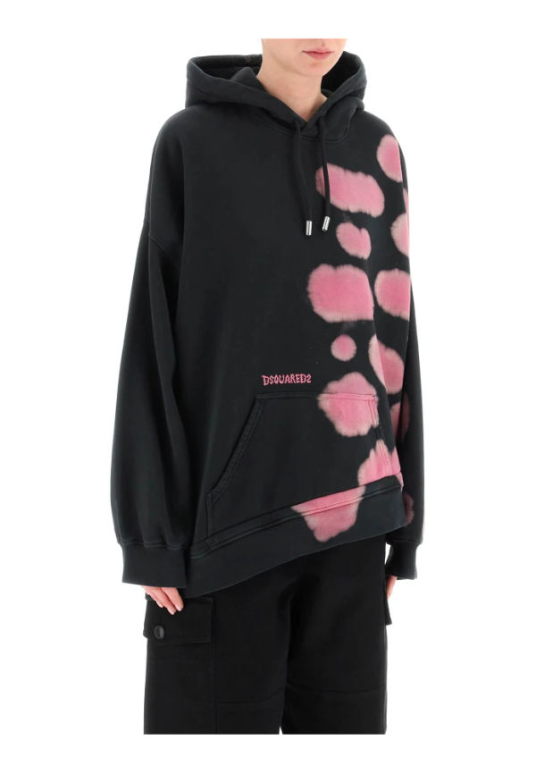 Dsquared2 Goth tiedye hoodie Svart, Dam