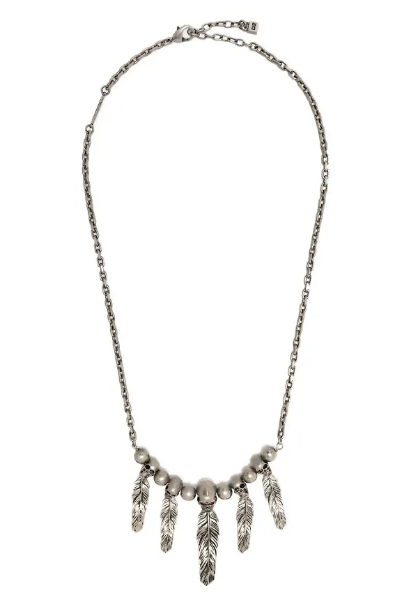 Dsquared2 halsband med fjäderdetalj - Silverfärgad