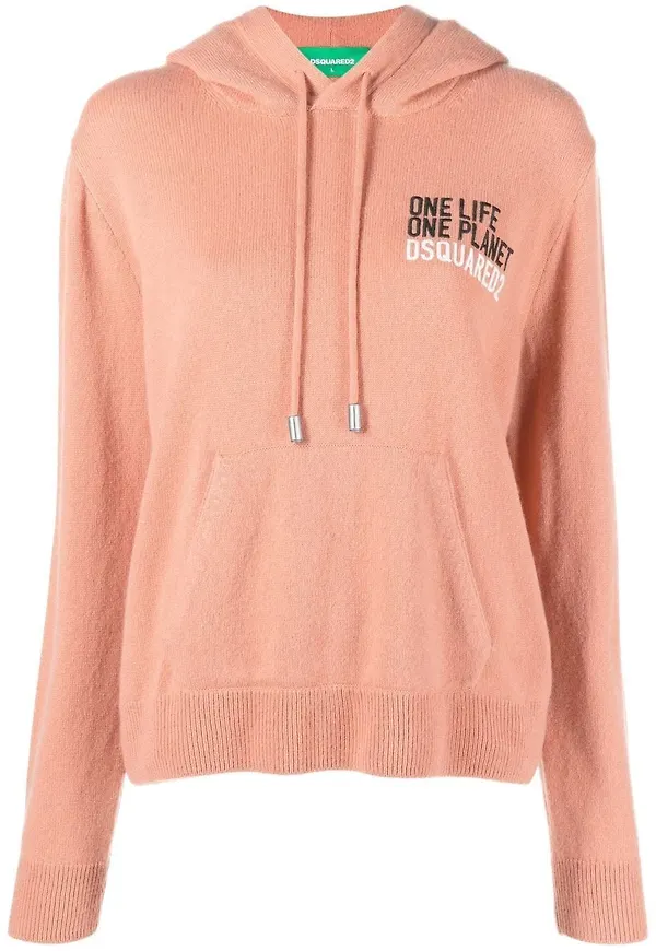 Dsquared2 hoodie i kashmir med logotyp - Rosa