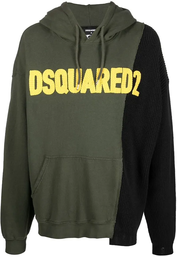 Dsquared2 hoodie med dragsko - Grön