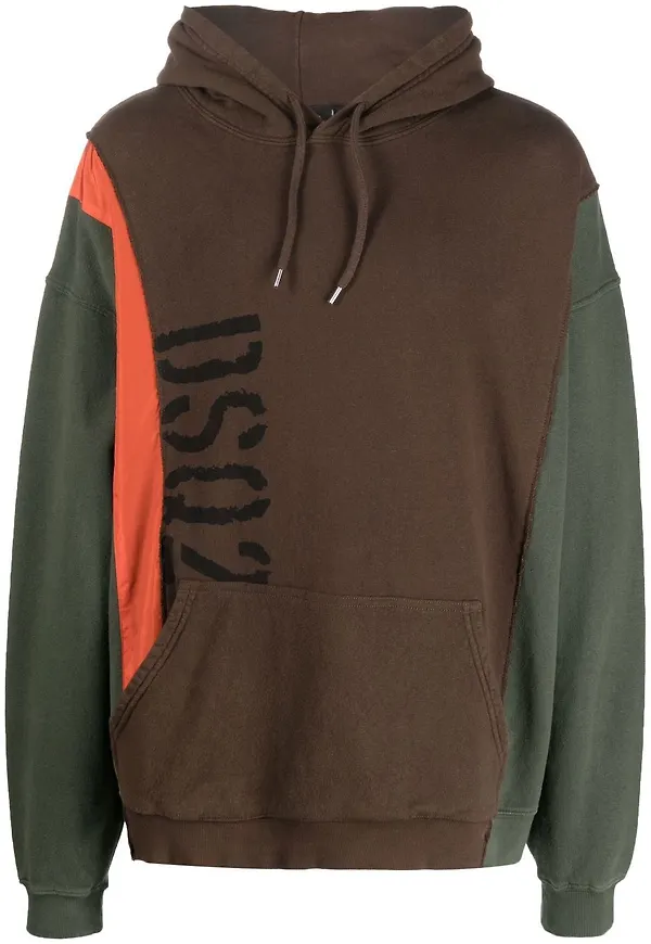 Dsquared2 hoodie med färgblock - Brun