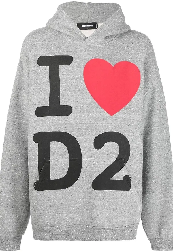Dsquared2 hoodie med grafiskt tryck - Grå