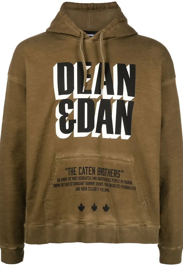 Dsquared2 hoodie med grafiskt tryck - Grön