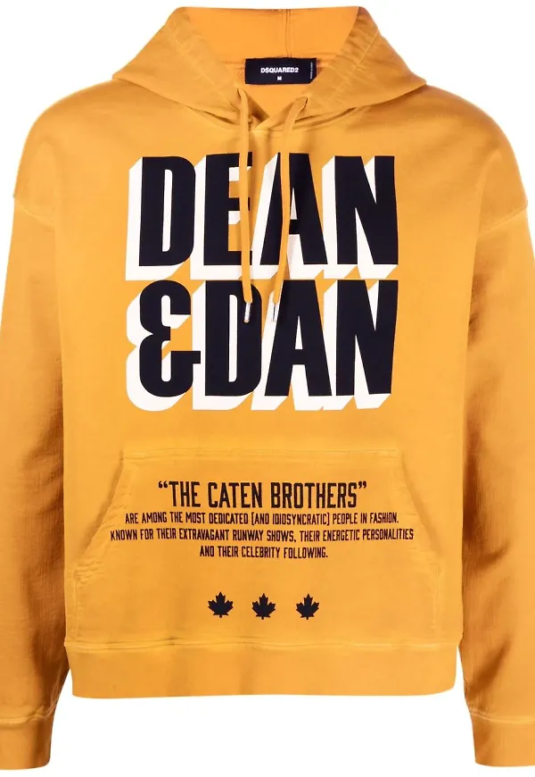 Dsquared2 hoodie med grafiskt tryck - Gul