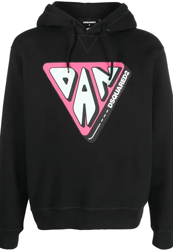 Dsquared2 hoodie med grafiskt tryck - Svart