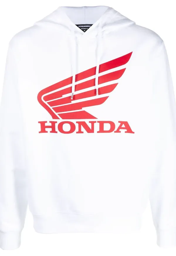 Dsquared2 hoodie med grafiskt tryck - Vit