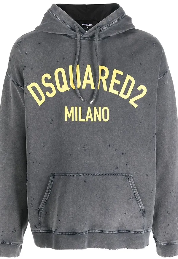 Dsquared2 hoodie med logotyp - Grå
