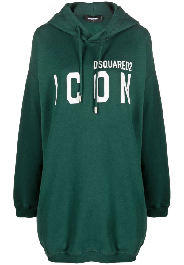 Dsquared2 hoodie med logotyp - Grön