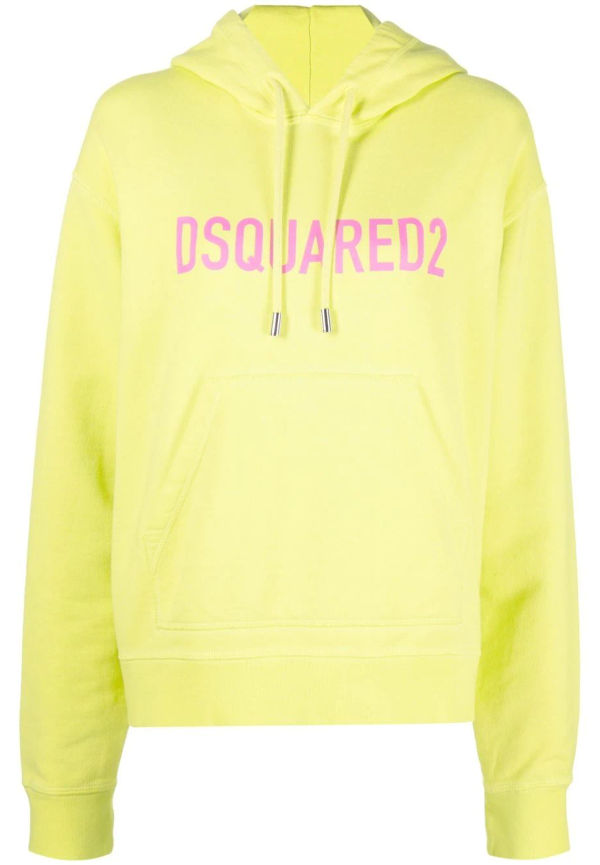 Dsquared2 hoodie med logotyp - Gul