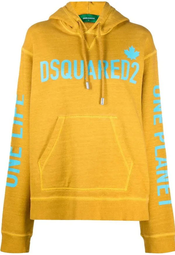 Dsquared2 hoodie med logotyp - Gul
