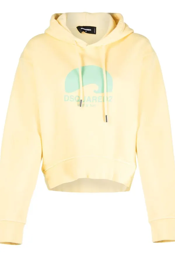 Dsquared2 hoodie med logotyp - Gul