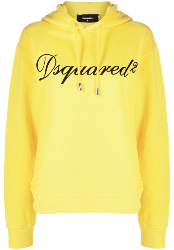 Dsquared2 hoodie med logotyp - Gul