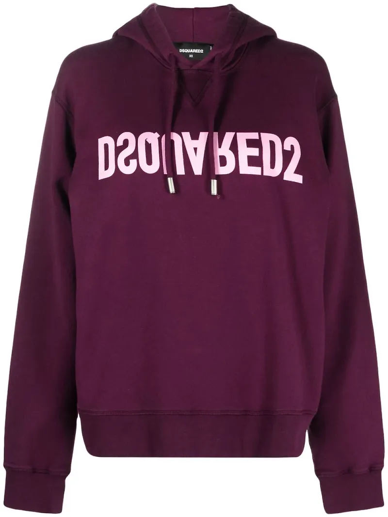 Dsquared2 hoodie med logotyp - Lila