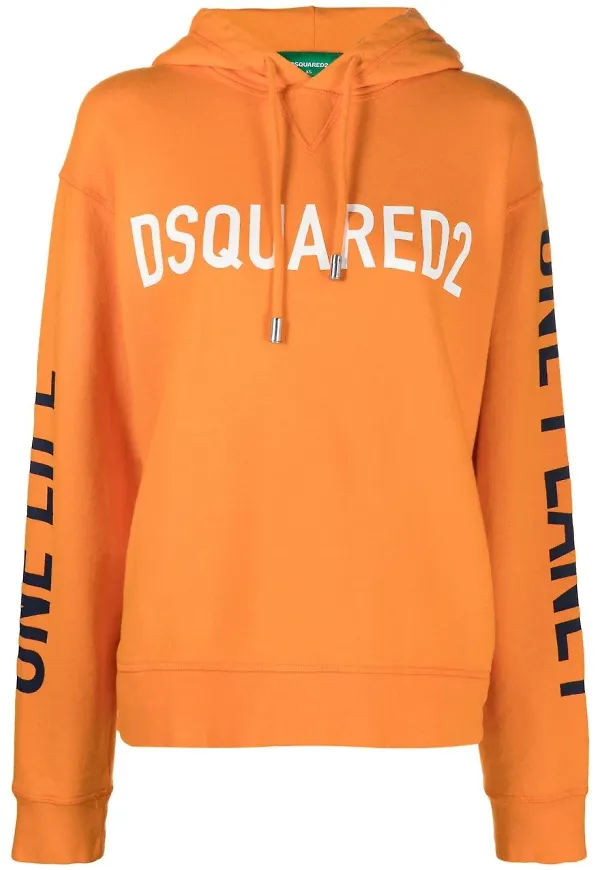 Dsquared2 hoodie med logotyp - Orange