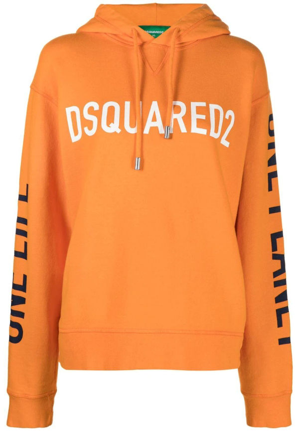 Dsquared2 hoodie med logotyp - Orange