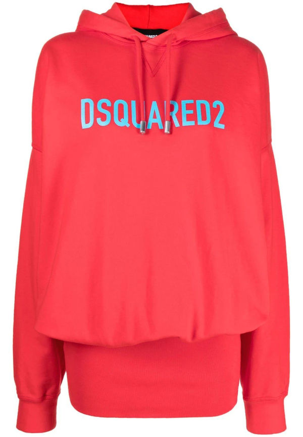 Dsquared2 hoodie med logotyp - Röd
