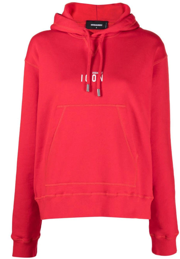 Dsquared2 hoodie med logotyp - Röd