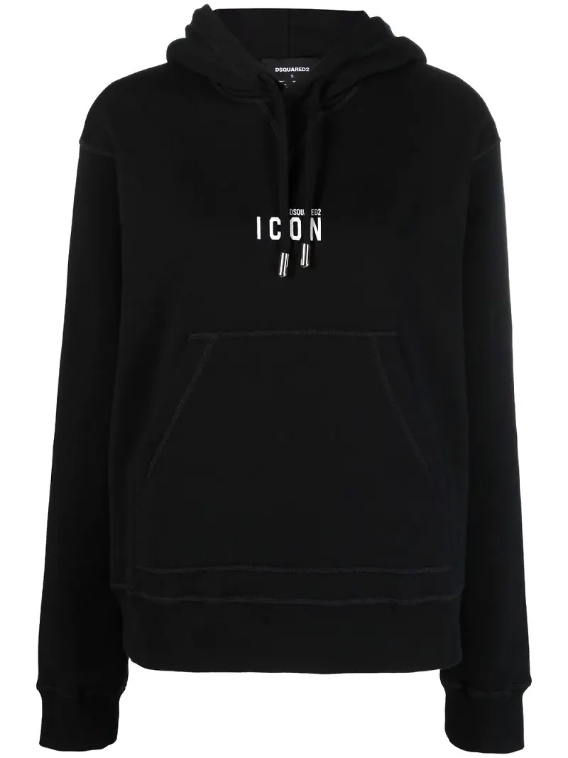 Dsquared2 hoodie med logotyp - Svart
