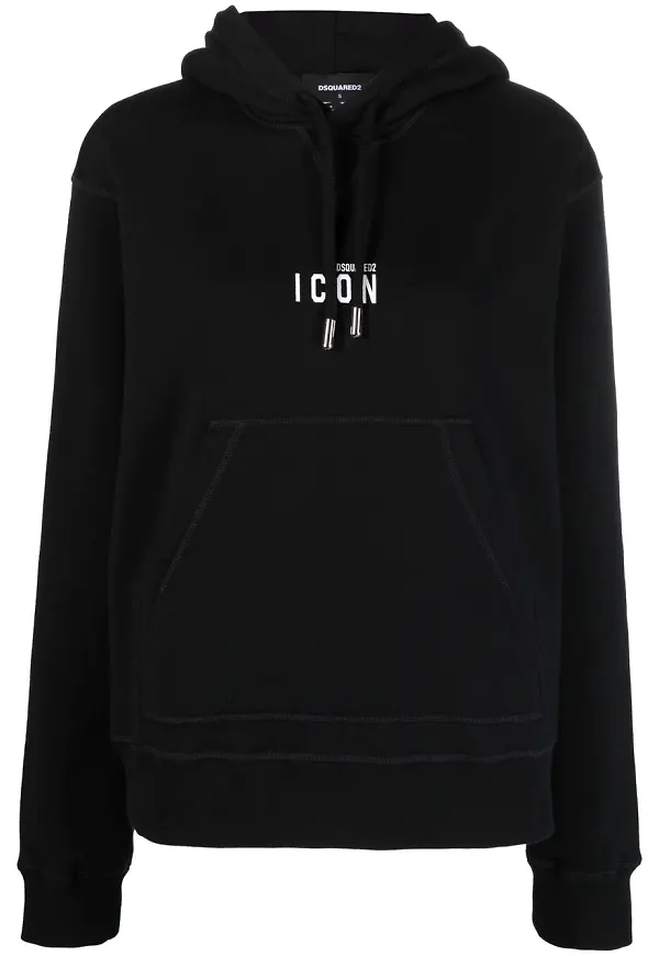 Dsquared2 hoodie med logotyp - Svart