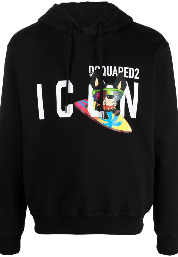 Dsquared2 hoodie med logotyp - Svart