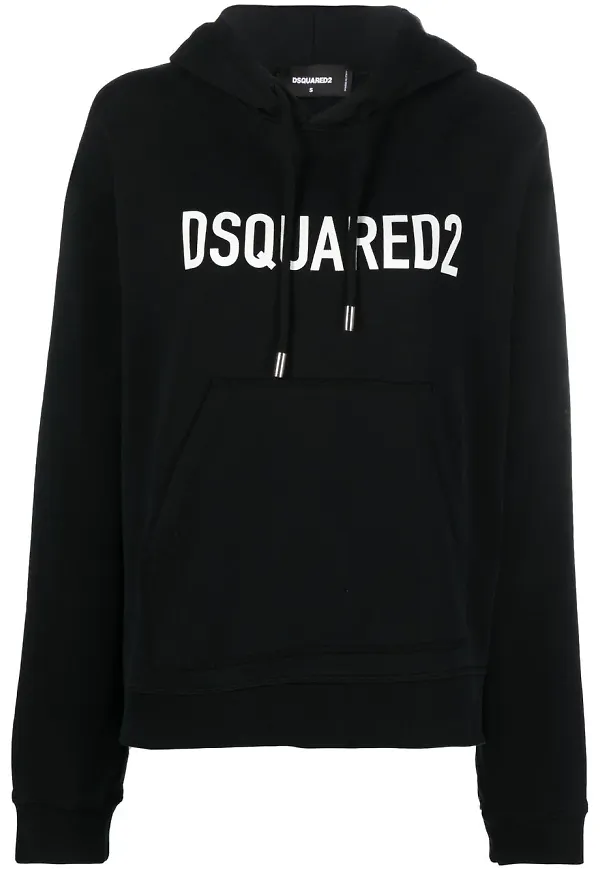 Dsquared2 hoodie med logotyp - Svart