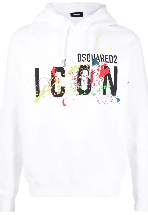 Dsquared2 hoodie med logotyp - Vit