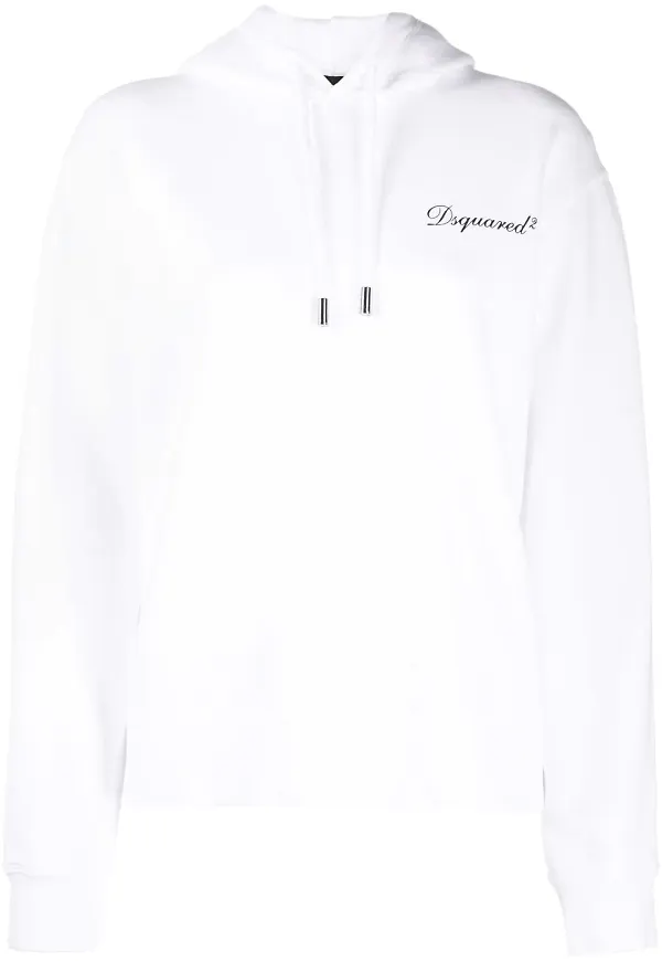 Dsquared2 hoodie med logotyp - Vit
