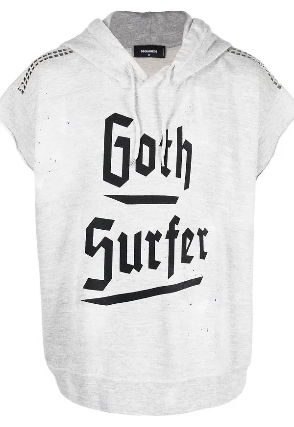 Dsquared2 hoodie med nitdetalj - Grå