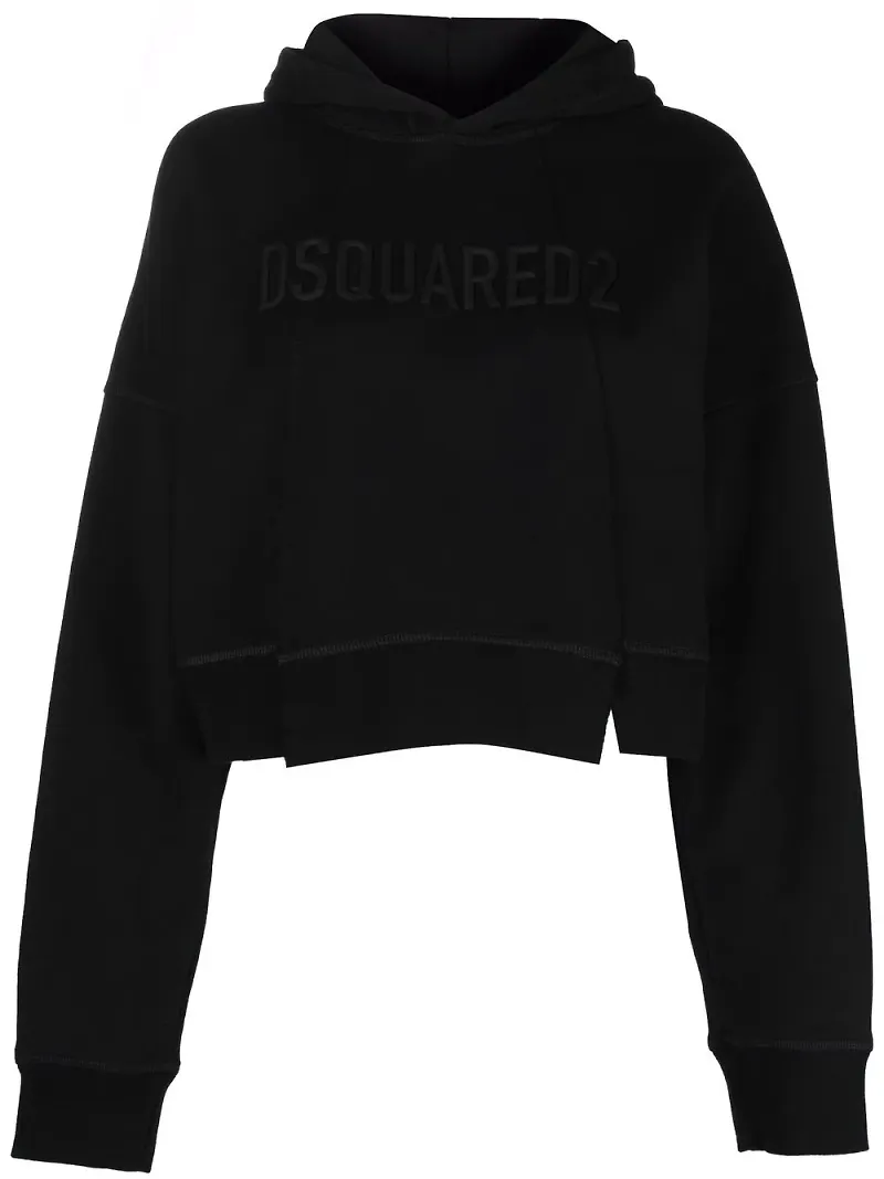 Dsquared2 hoodie med präglad logotyp - Svart