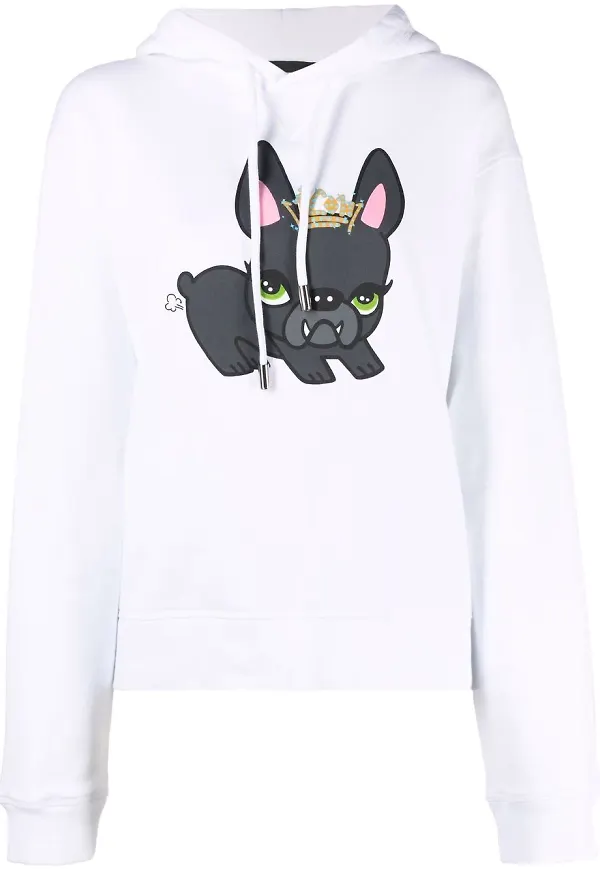 Dsquared2 hoodie med serietryck - Vit