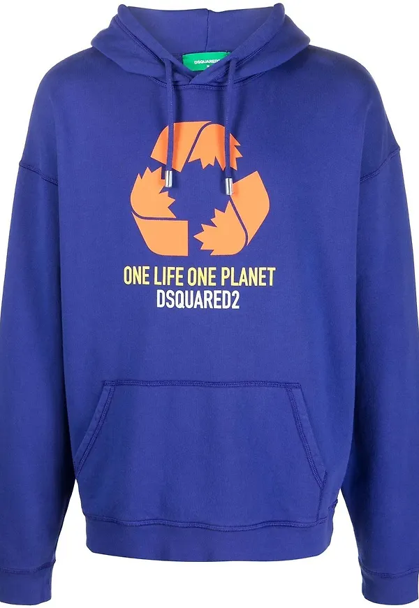 Dsquared2 hoodie med slogan - Blå