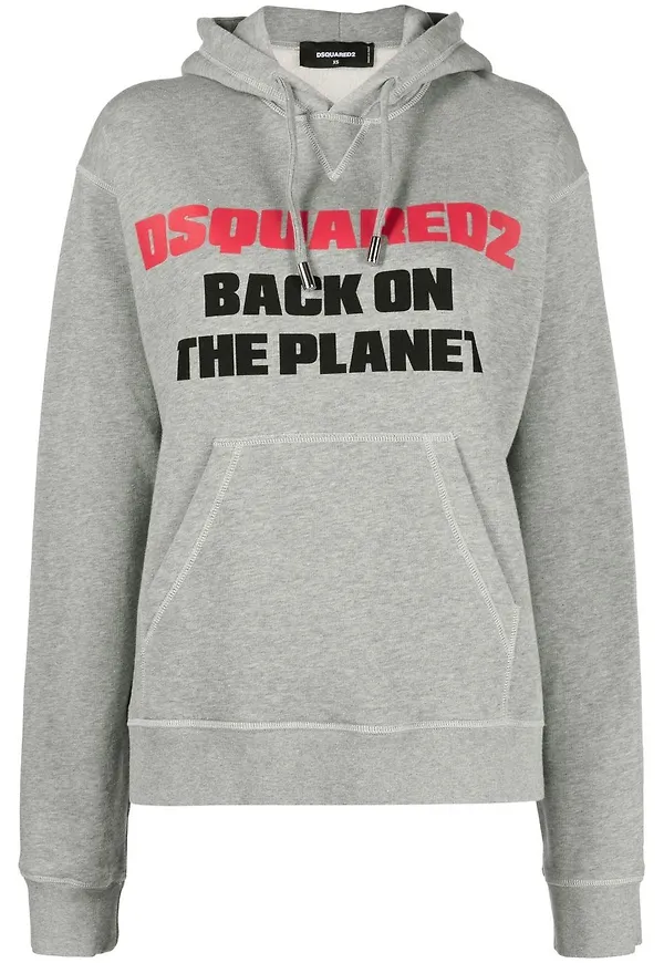 Dsquared2 hoodie med slogan - Grå